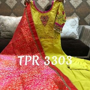 Flurosent yellow with red contrast dress
